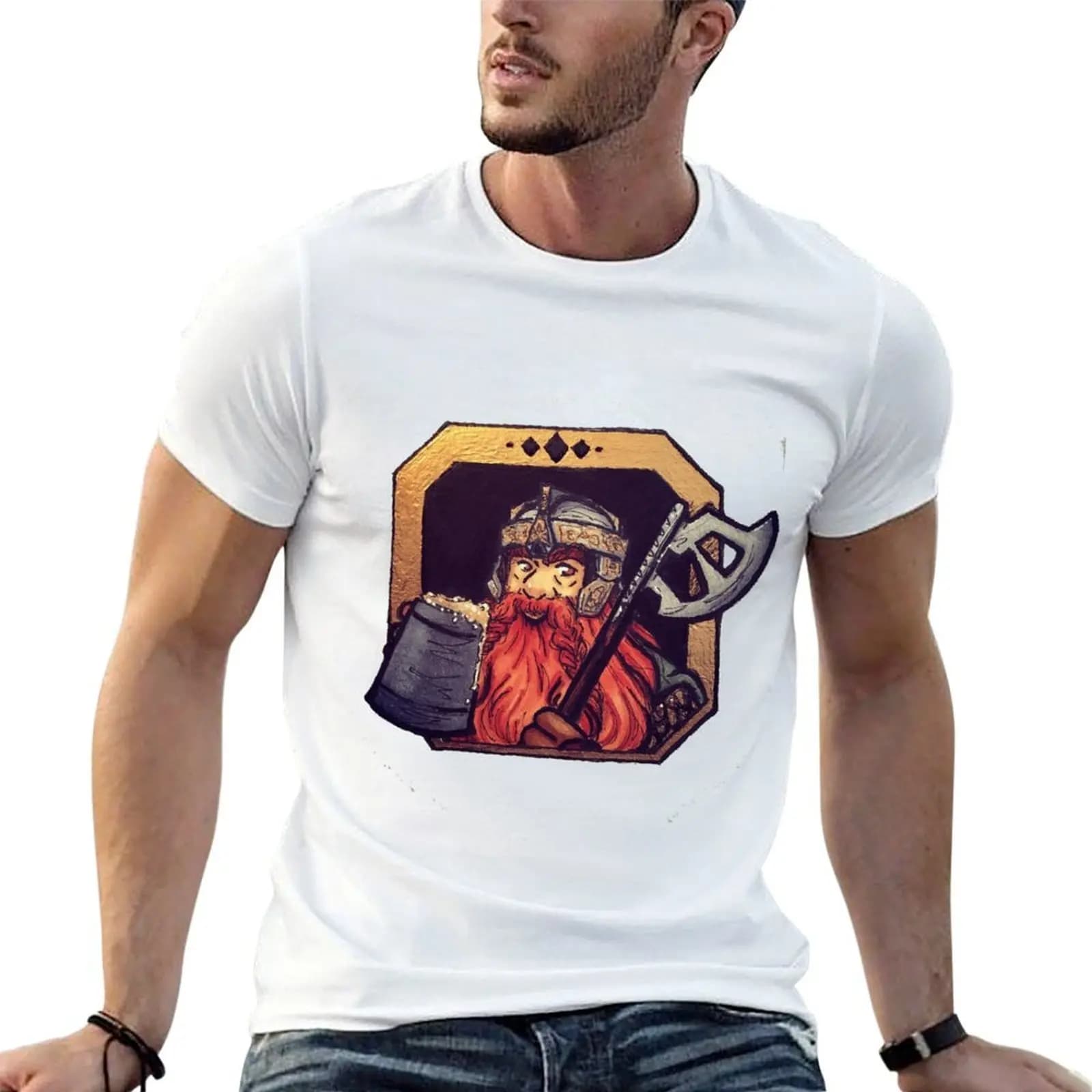 Lotr prompt gimli T-Shirt anime t shirts anime figures t shirt for men