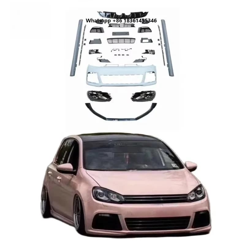 For VW Gofl 6 Facelift R20 Car Bumpers Grille Front Bumper Rear Diffuser Tips Front Lips Side Skirt Headlight Taillights BODYKIT