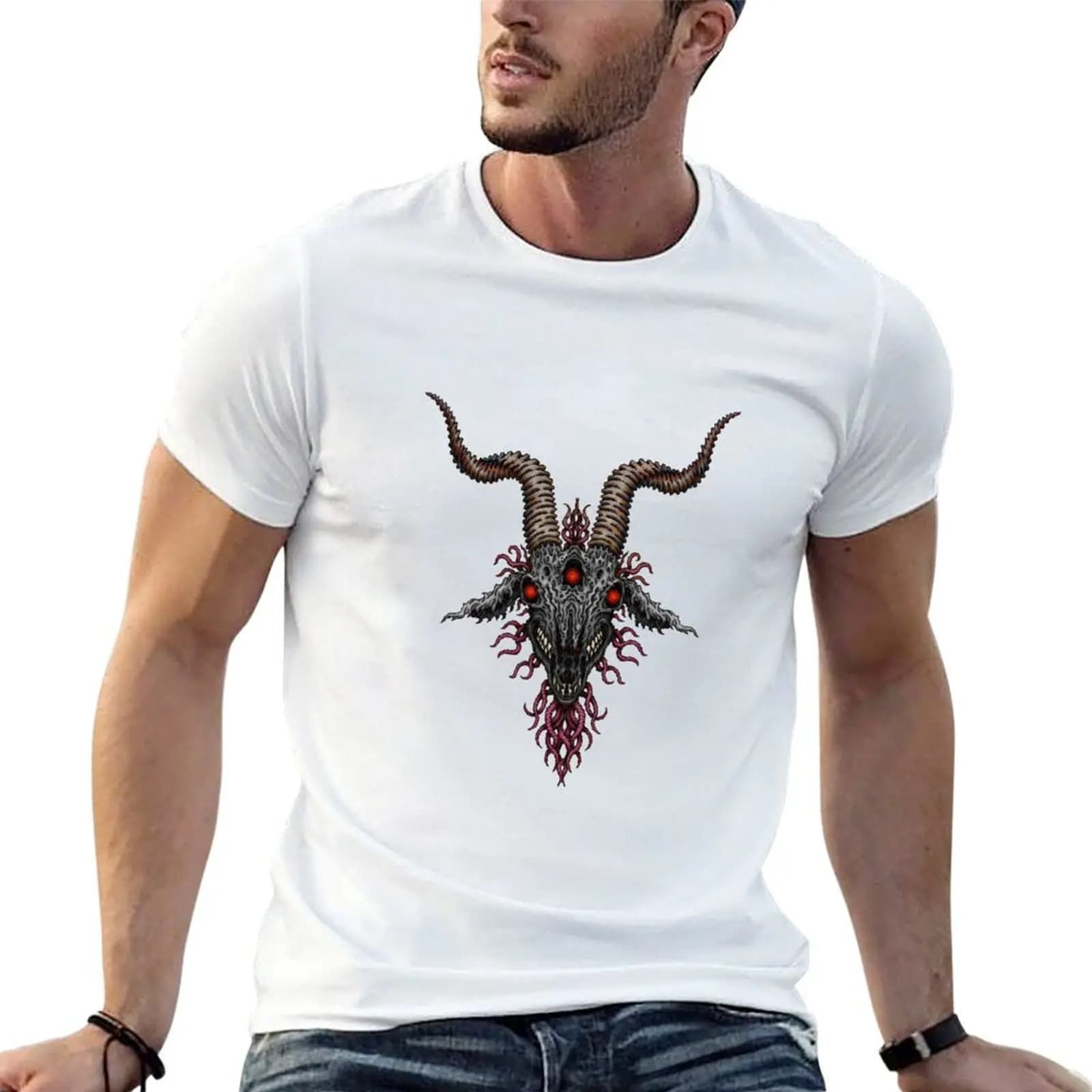 Black Goat Skull - Azhmodai 2019 T-Shirt basketball graphic tees graphic shirts t shirt for men