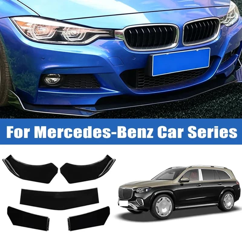 5Pcs Car Front Bumper Separator Bumper Lip Body Kit Duck Lip Separator For Mercedes Benz C E S GLC GLE CLA CLS A GLA GLB GLS