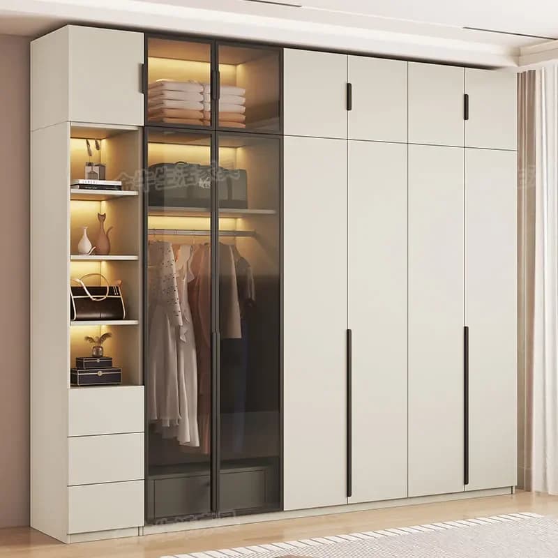 Luxury Sliding Doors Wardrobes Tall Wood Nordic White Bedroom Wardrobes Open Storage Armoire Armario Armable De Ropa Furniture