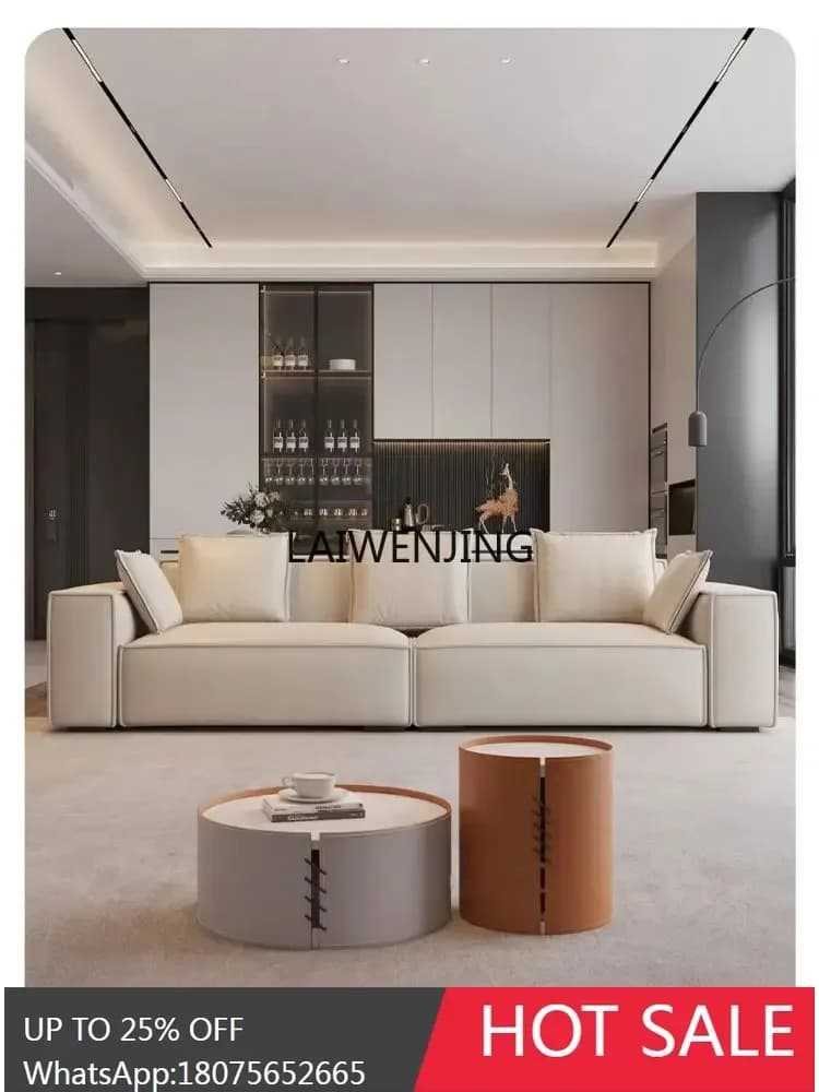 SGF home dead wind tofu block straight row sofa technology fabric minimalist square living room furniture