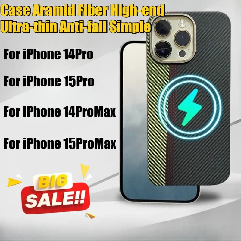 For iPhone14Pro 14 Promax Mobile Phone Case for IPhone 15Pro 15ProMax Case Aramid Fiber High-end Ultra-thin Anti-fall Simple