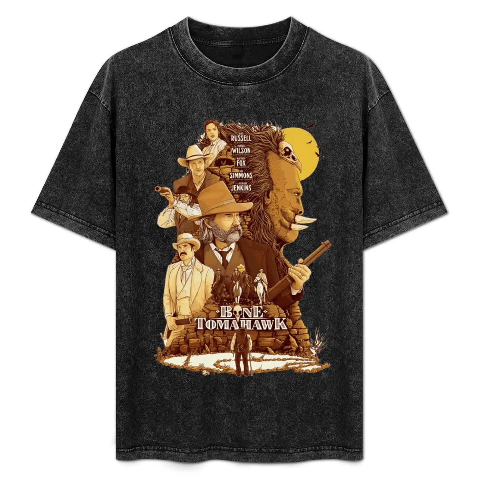 Bone Tomahawk Western Movie Artwork T-Shirt Tough Fabric Work Tee