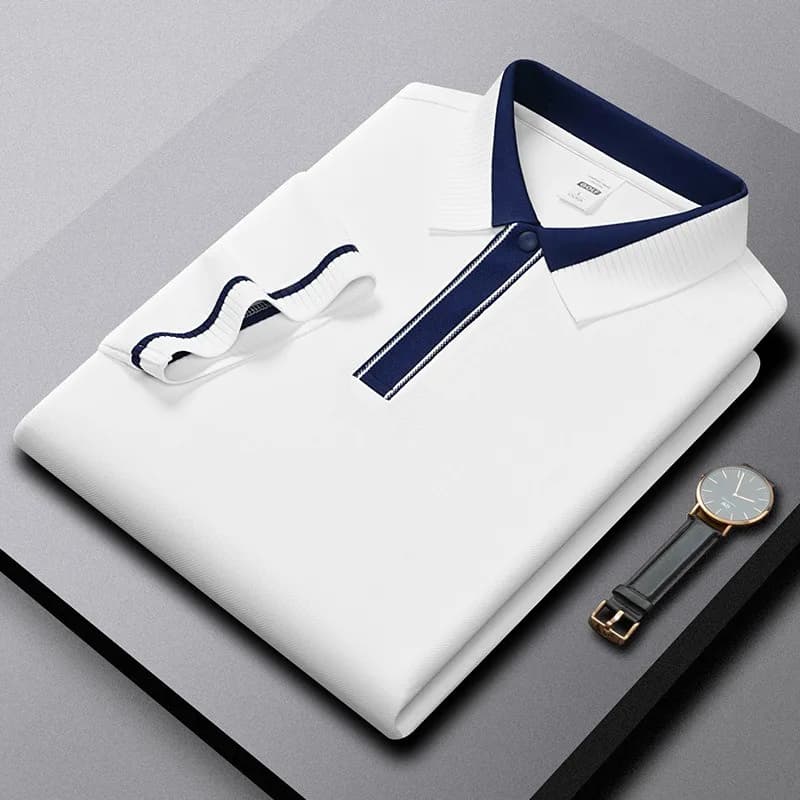 Light Business Casual Polo Shirts for Man High End Short Sleeve Minimalist Tee Tops Quality Tennis Golf T Shirts Summer Clothing