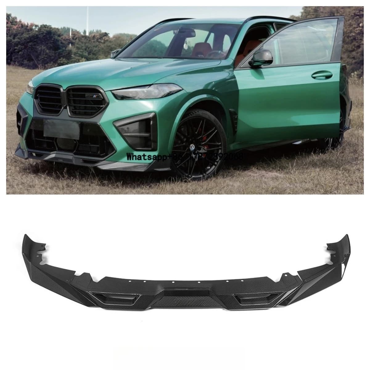 2024-SQ Style Dry Carbon Fiber Car Front Bumper Suitable for  X5M Series F95 SQ Style Dry Carbon Fiber Front Lip