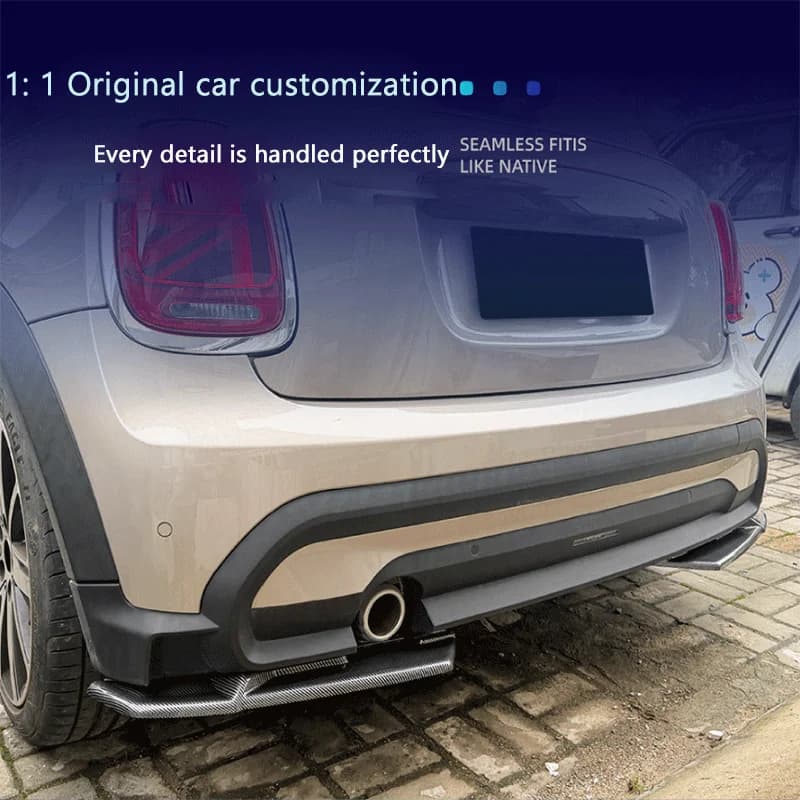 2Set Black ABS Rear Lip Spoiler Diffuser Trim For Mini Cooper F55 F56 F57 2022-2024 Exterior Body Styling Auto Modification