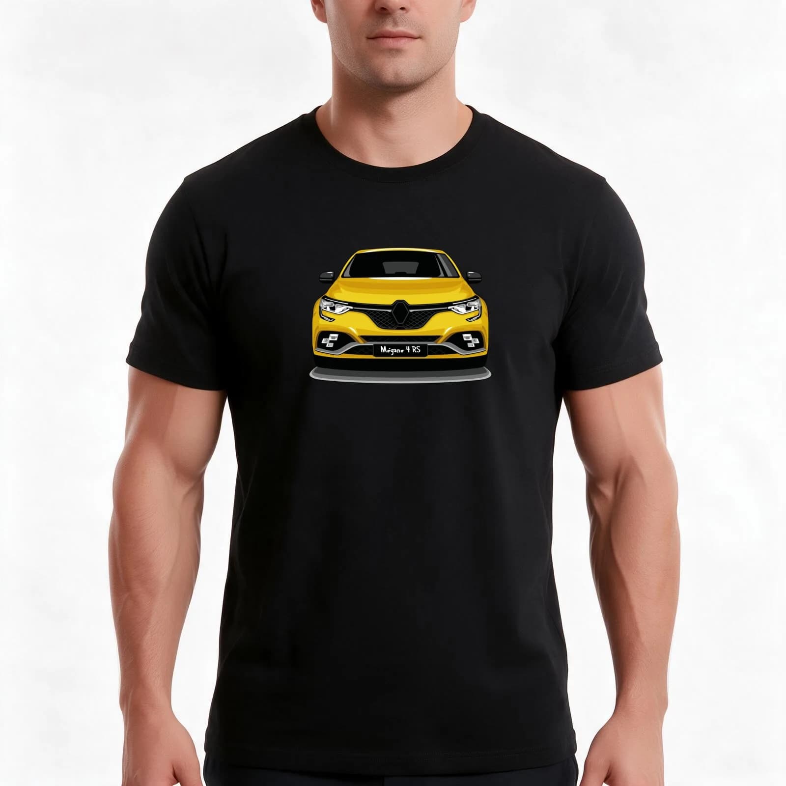 Megane 4 RS - vector drawing T-Shirt, Summer Casual Cotton Tee, Oversized Streetwear Tops, Vintage Graphic Print, 100% Cotton