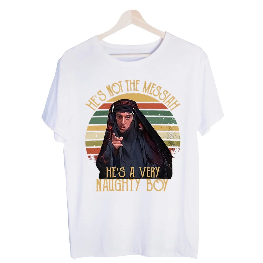 Men's Religious Figure Slogan Print Graphic Tee, Vintage Style Short Sleeve Crew Neck T-Shirt for Casual Daily Wear