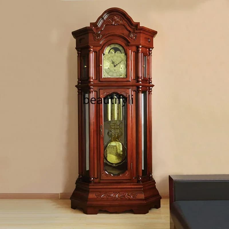 B178 Large Wood Carving German Hermle Movement Solid Wood European the Grandfather Clock Living Room Large Pendulum Clock