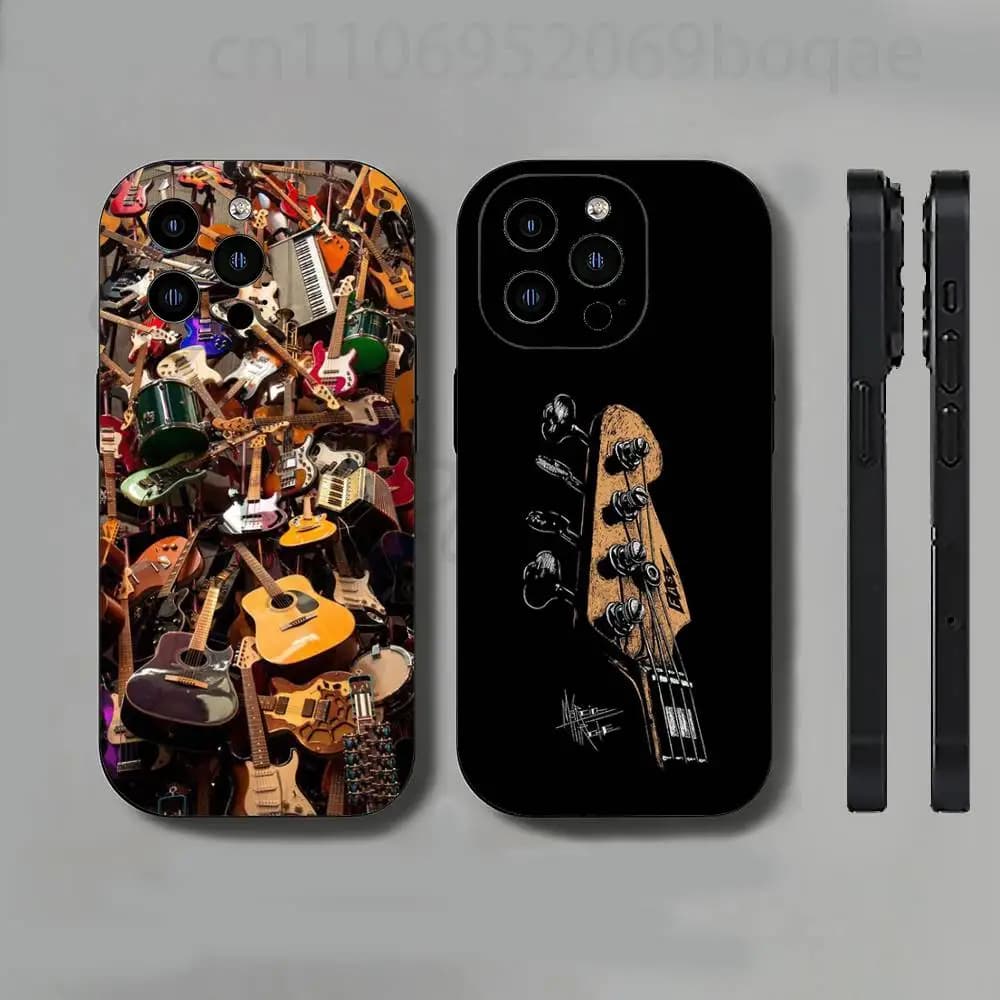Guitar A Life in Music Slim Back Phone Case for iPhone 17,16,15,14,13,12,11 Pro,Max,Plus,X,XS,XR,SE,Mini Protective Cover