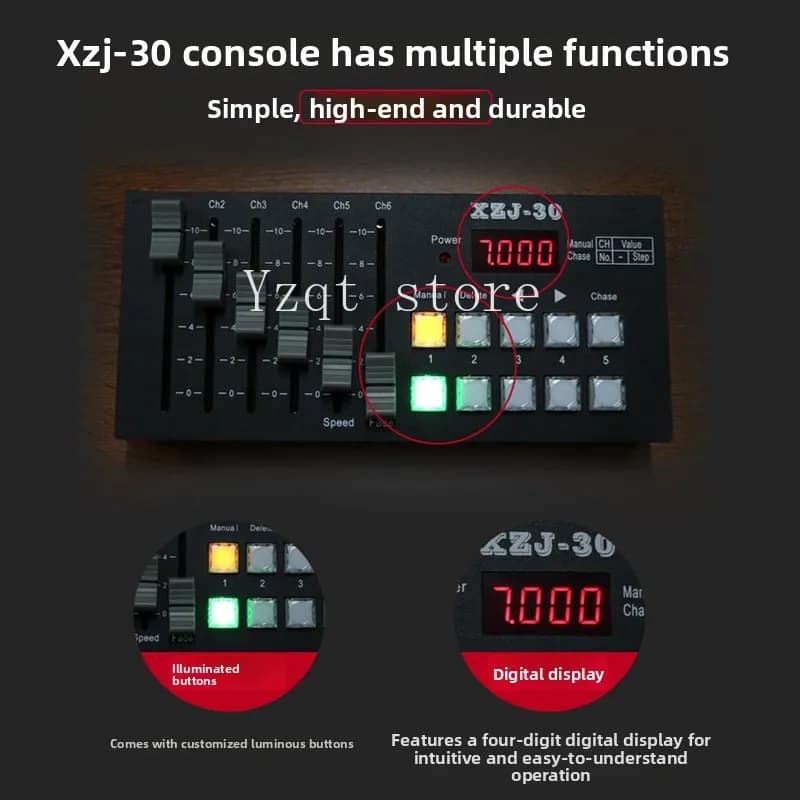DMX512 controller, small stage performance dimming table, mini simple wireless lighting console, rechargeable battery