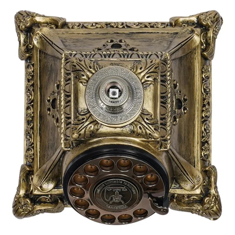Retro Landline with Bronze Finish, Redial Function, for Home, Office, GiftVintage Rotary Telephone,