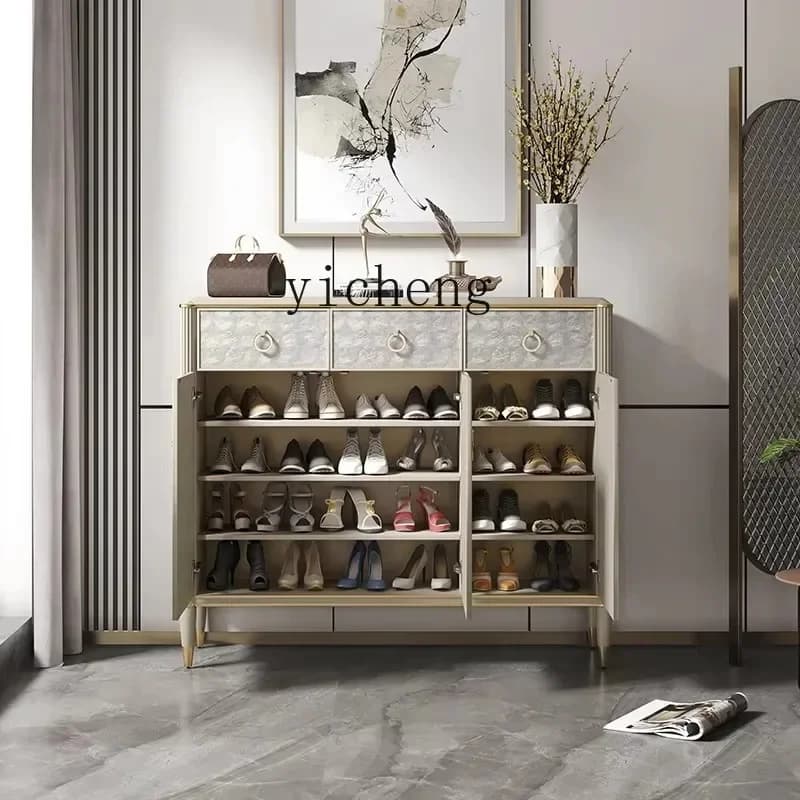 Shoe Cabinet Large-capacity Solid Wood Locker At The Door Of The Home Modern Simple New Entrance CabinetN20