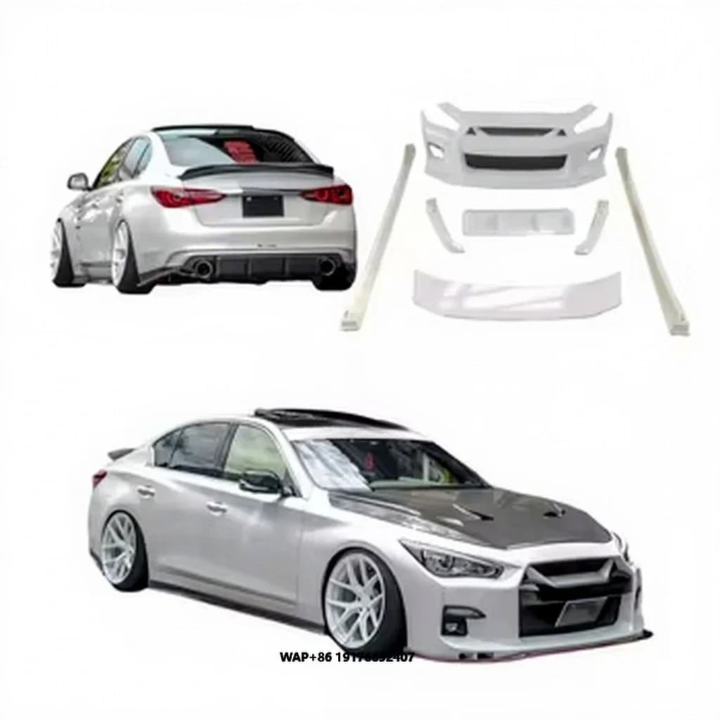 KQX Suitable for Upgrading the InfinitiQ50 Side Skirts Wide Body Kits,Fender,Trunk Lid,Front and Rear Bumpers,diffusers Engine H