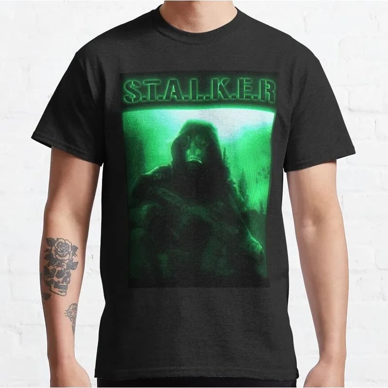 S.T.A.L.K.E.R night vision Game T‑Shirt Gamer Gift Unisex Short Sleeve Tees Stalker Post‑Apocalyptic Graphic Streetwear