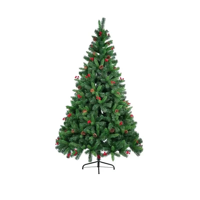 6ft 180cm PVC Christmas Tree Stand Pine Fruit Berry Ornament Holiday Decorations