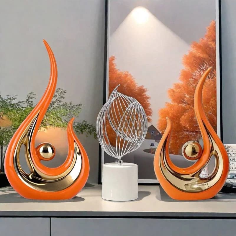 2 Modern Abstract Art Resin Sculptures, Suitable Decorating Living Rooms, Dining Table Centers, TV Cabinets, Perfect Home,