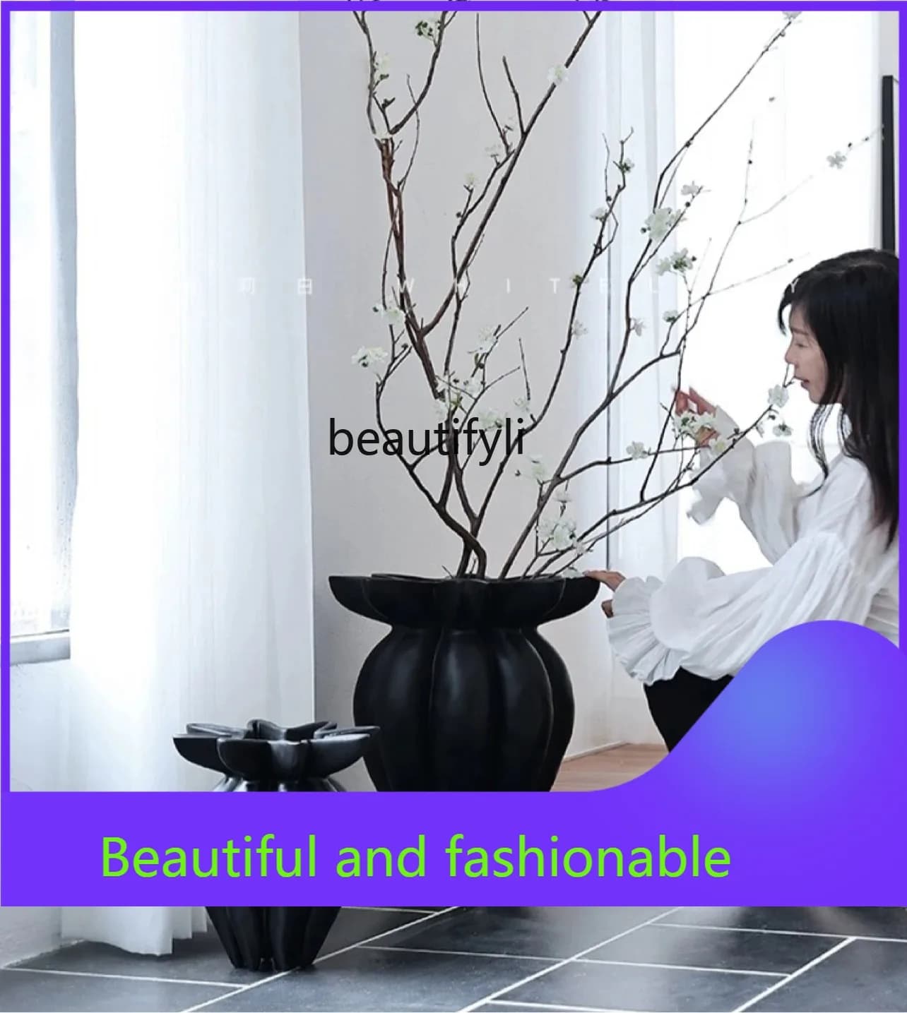 Wabi Sansan Vase Floor Flower Artifact Medieval Desktop Ornament Homestay Sales Office
