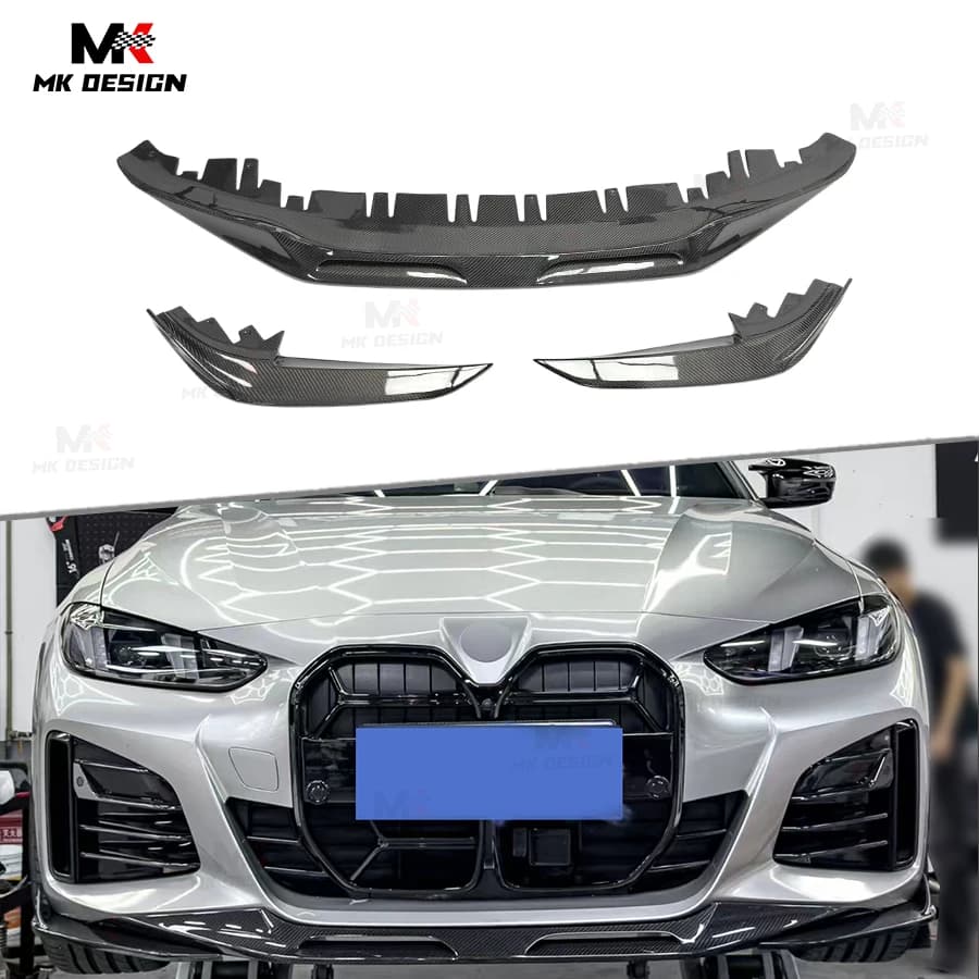 SQ Style Carbon Fiber Front Bumper Lip Chin Spoiler for BMW 4 Series G26 Sedan 2021+ Front Lip Side Splitters Car Styling
