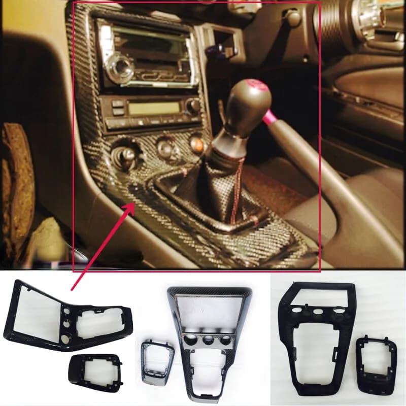 For Nissan Silvia S15 (RHD) Carbon Fiber Inner Radio & Gear Surround Replacement