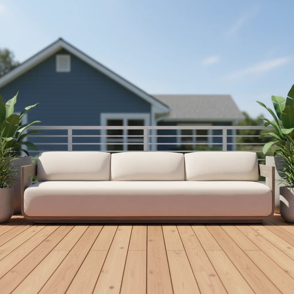 Luxury Handcrafted Teak Wood Outdoor Garden Furniture Three Seater Sofas