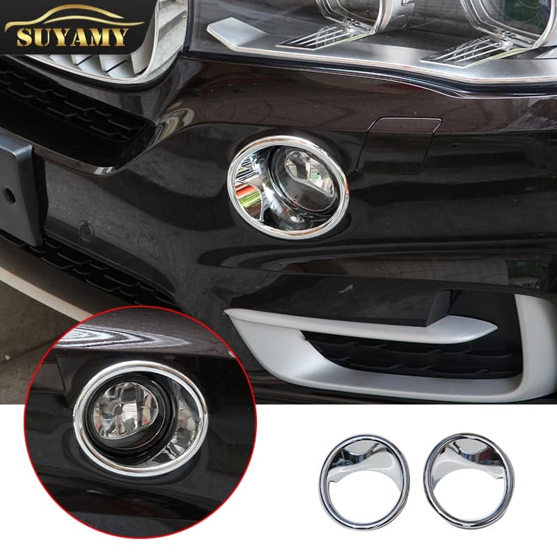 Fog Light Cover Trim For BMW X5 F15 2014-2018 ABS Chrome Front Rear Fog Lamp Eyebrow Bumper Trims Car Styling Accessories