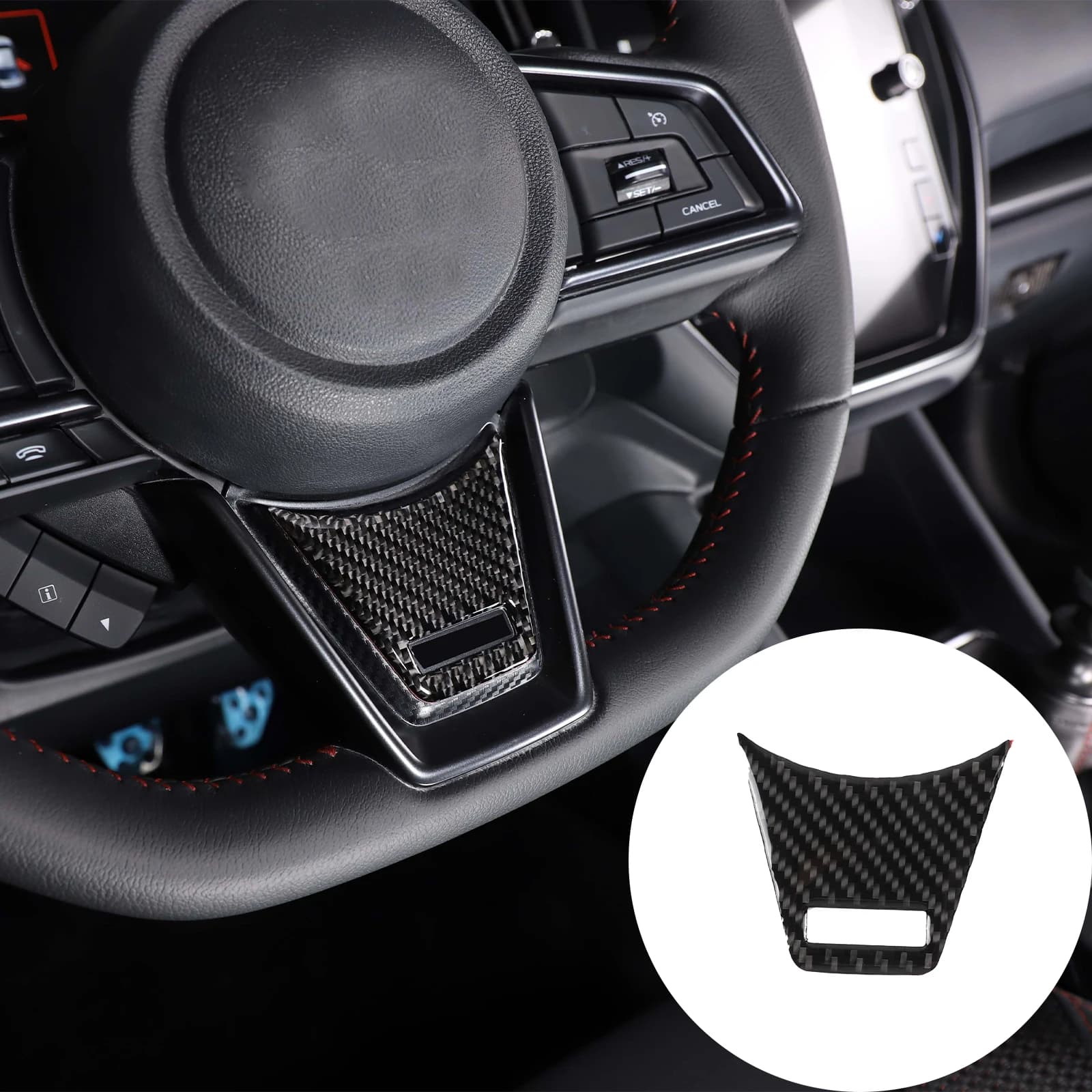 For 2022 2023 2024 2025 2026 Subaru WRX/LEVORG Soft Carbon Fiber Steering Wheel Frame Trim Sticker Car Accessories
