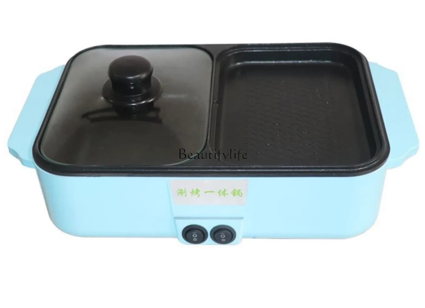 110V Multifunctional Mini Rinse and Bake Integrated Pot Cooking Pot Electric Baking Pan Electric Hot Pot