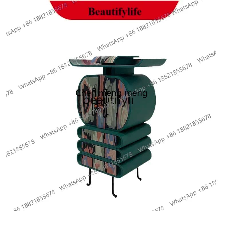 G153 Art painting Color household solid wood dining side cabinet Wall designer Creative chest cabinet