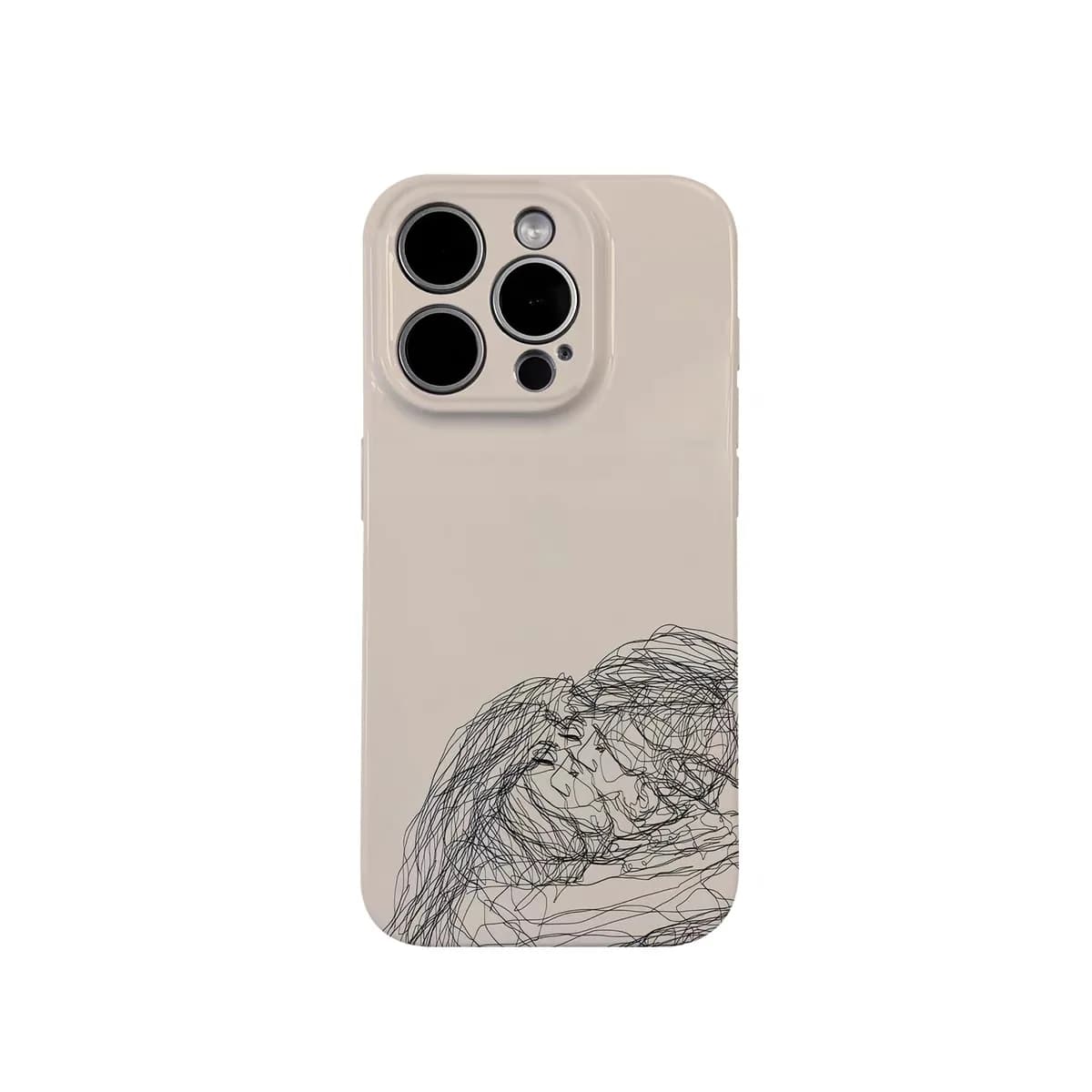 Black Lines of Love Phone Case for IPHONE 17 Air 16E 15 PROMAX 14 Plus 13 12 MINI 11 PRO 16Plus XR XS MAX SE Acrylic Phone Cover