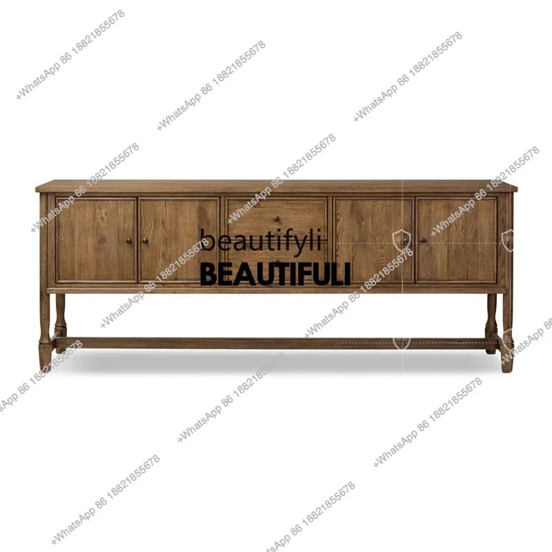 ss8350 French retro solid wood dining side cabinet medieval solid wood storage decorative cabinet