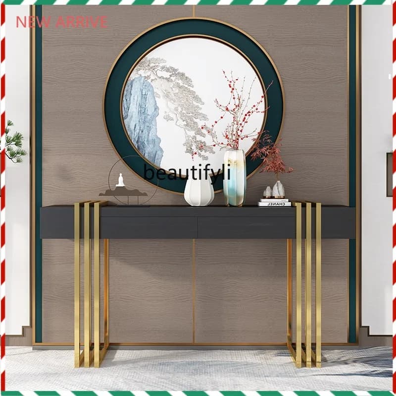 V132 New Chinese-style entrance cabinet, entrance table, living room strip case, foyer cabinet, light luxury entrance table