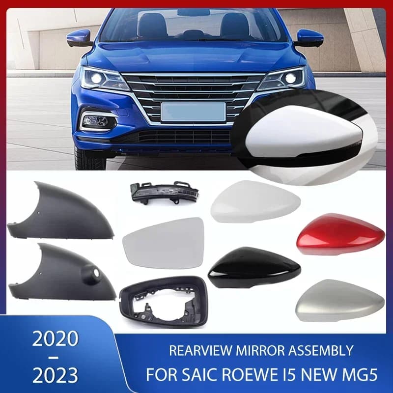 Side Rearview Mirror Cover Lens Glass Heated Turn Signal Lamp Lower Frame Holder For SAIC Roewe I5 MG5 2020 2021 2022 2023