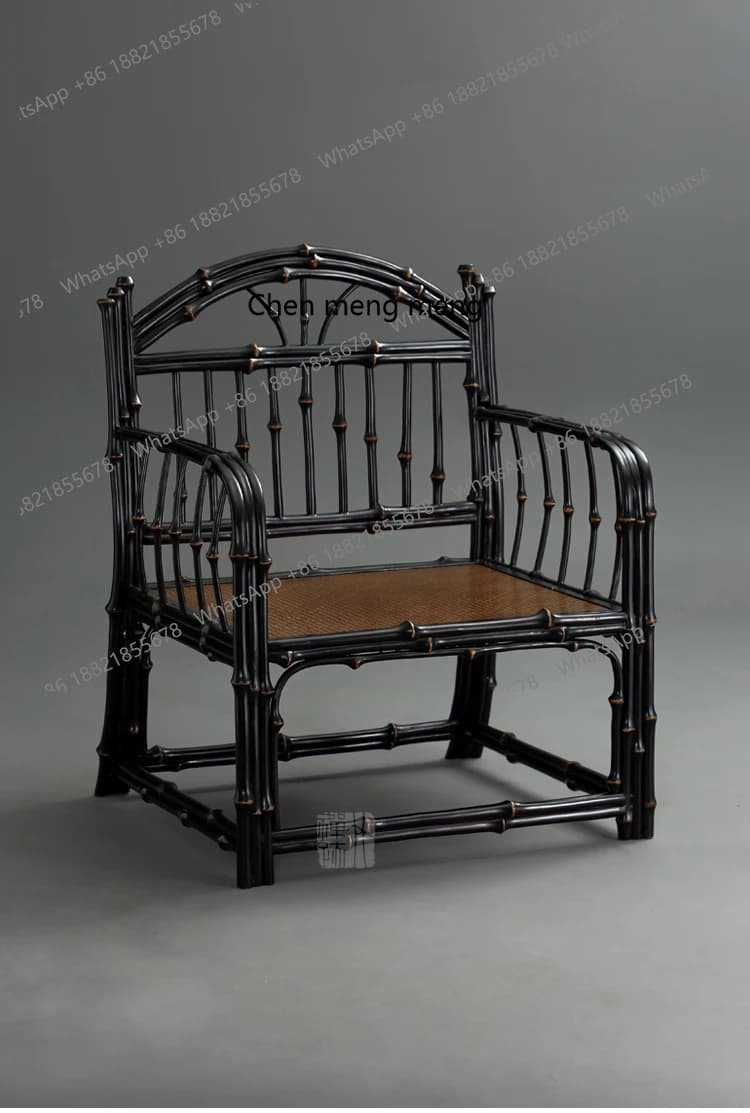 Vintage dark Ming furniture classical rose chair meditation tea room master chair