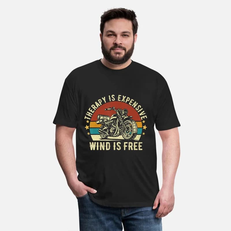 Wind is free Funny Motorcycle Gift t shirt for Cafe Racer Full Of Spee Graphic clothes 100% cotton printed All size Tops S-6XL