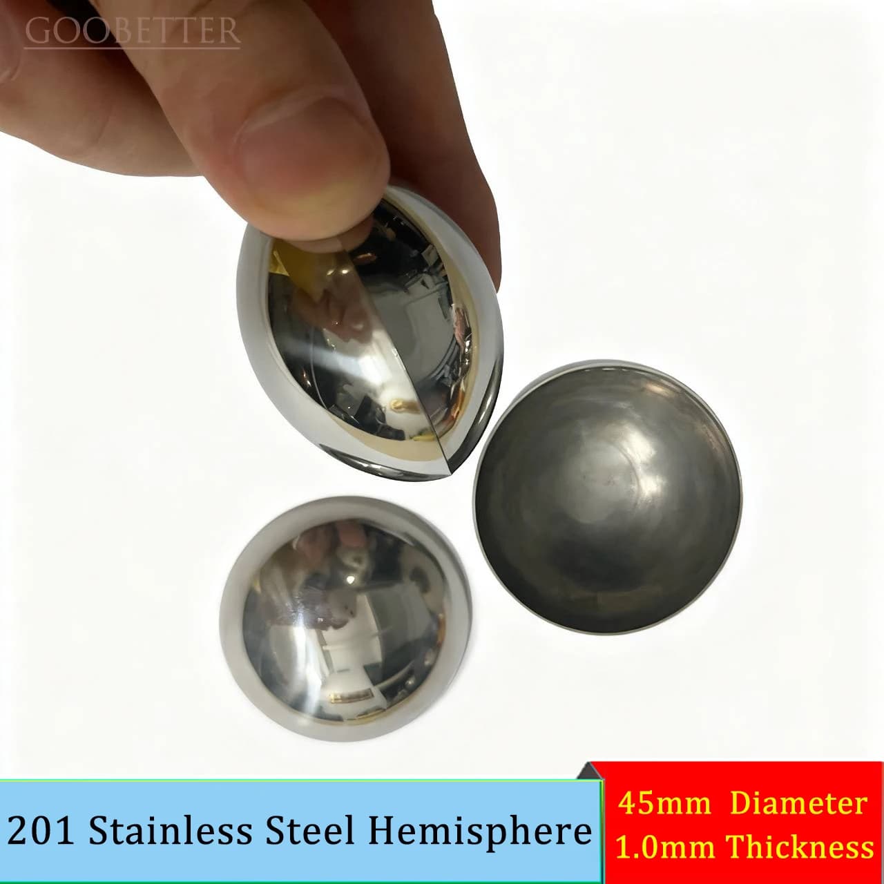 Mirror Finish 201 Stainless Steel Half Sphere 45mm Decorative Ball DIY Welding Craft Parts Irregular Hemisphere for Home Decor
