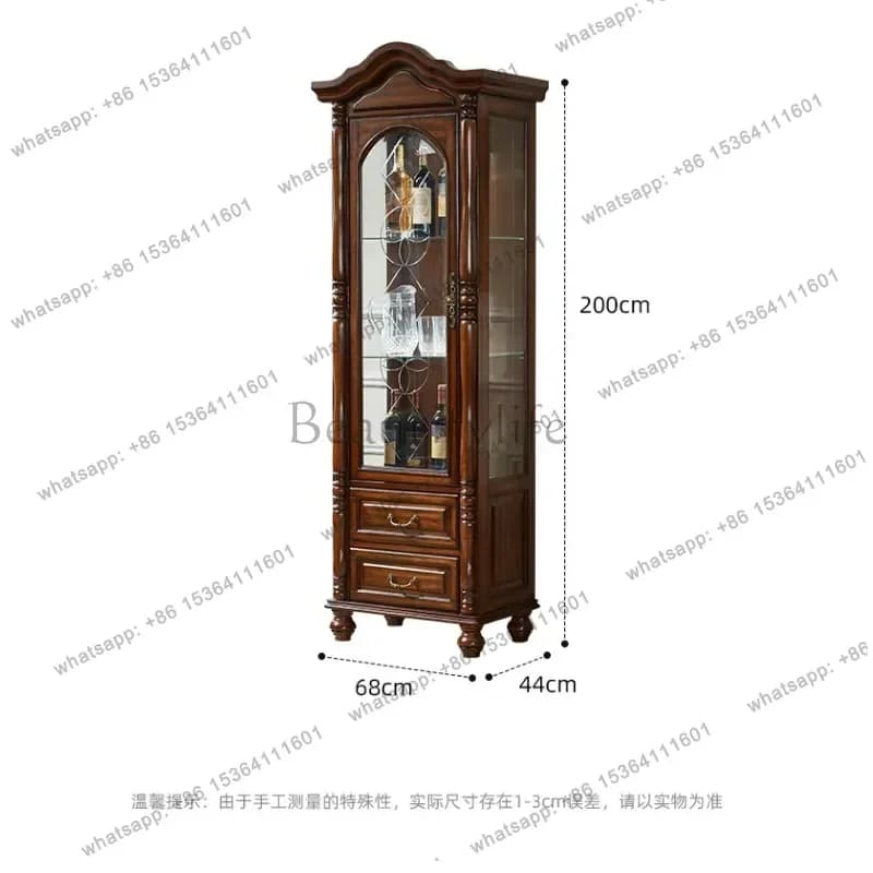 yj7 wine cabinet against the wall living room retro TV side single door vertical cabinet European wine display cabinet household