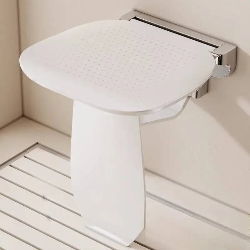 Modern Nordic Unique Shower Stool White Wall Mount Design Foldable Shower Chair Ergonomic Cute Sillas Plegables Home Furniture