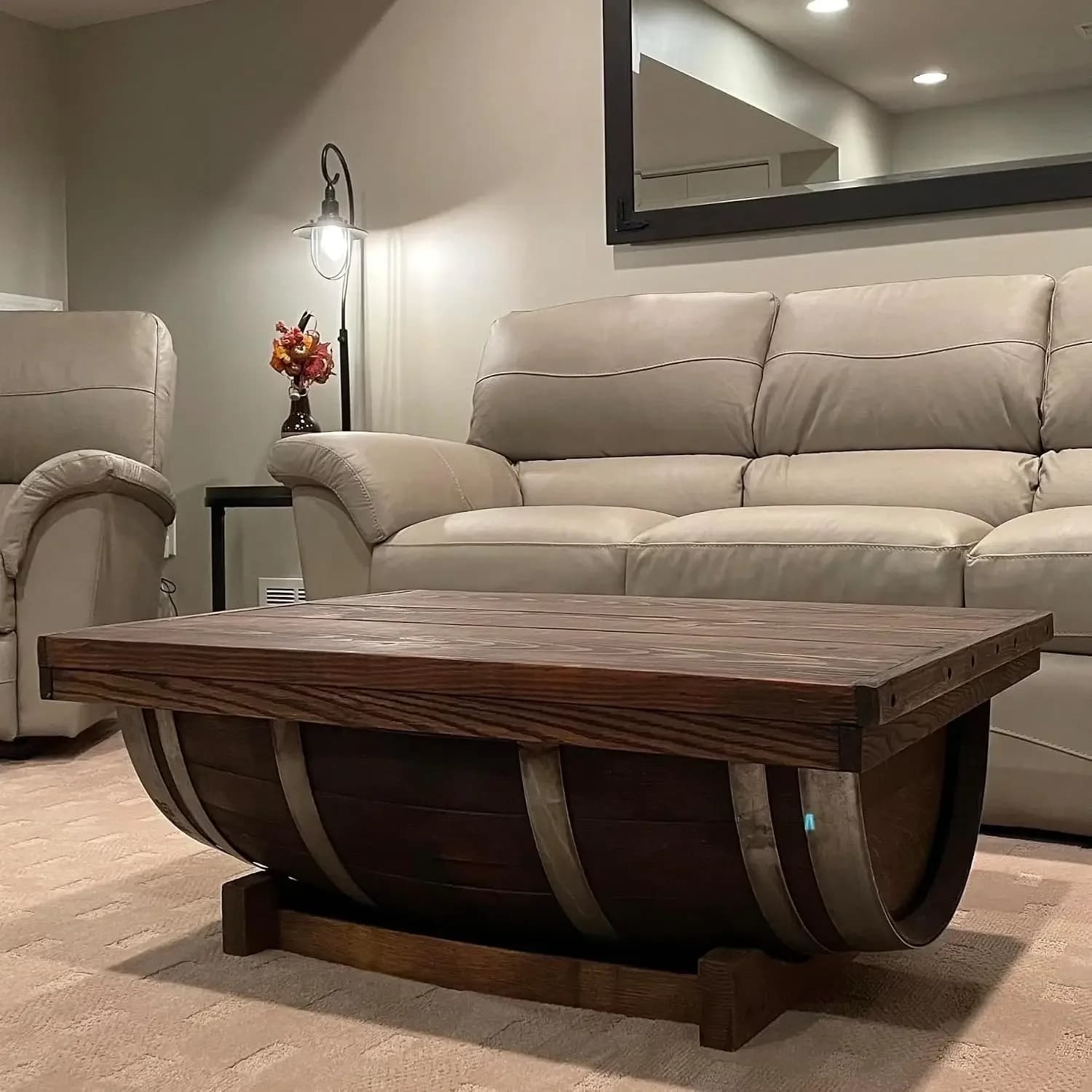 Wooden Premium Metal Classic Coffee Table Distinctive Elegant Refined Convenient Rustic Coffee Table Table Sejour Room Furniture