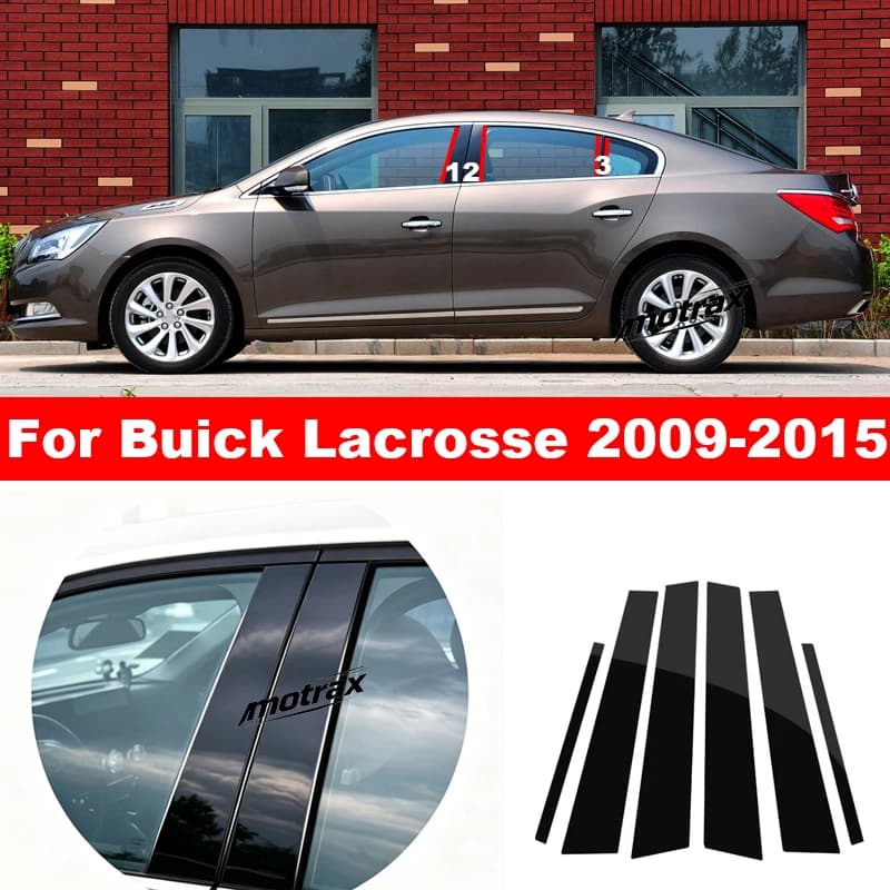 For Buick Lacrosse 2009-2015 Car B C Pillar Middle Central Column PC Window Trim Decoration Protection Sticker Accessories