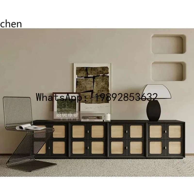 rattan dining side model room decorative floor cabinet living room TV cabinet storage storage chest cabinet