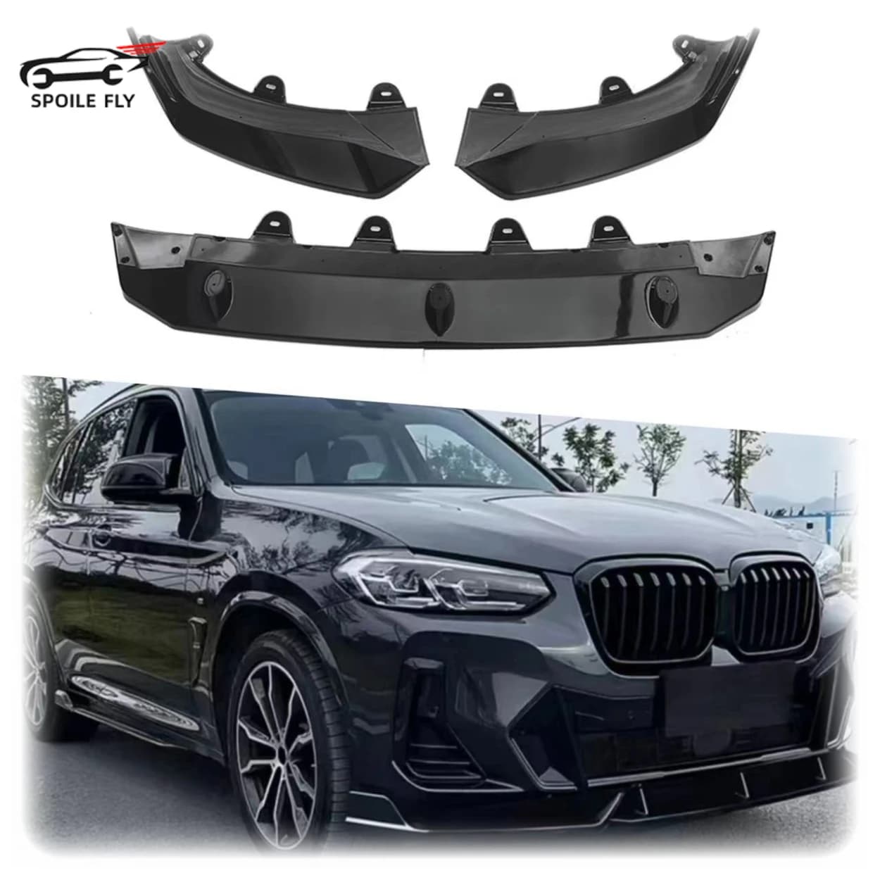New Design 2022 To 2024 For Bmw X3 G01 X4 G02 20d 30i 30d M40i M40d M Performance Front Diffuser Splitter Body Kit Bumper Lip