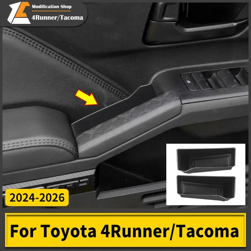 For 2024 2025 2026 Toyota 4Runner Tacoma Door Armrest Storage Box Expand Storage Custom Fit Dustproof Car Interior Accessories