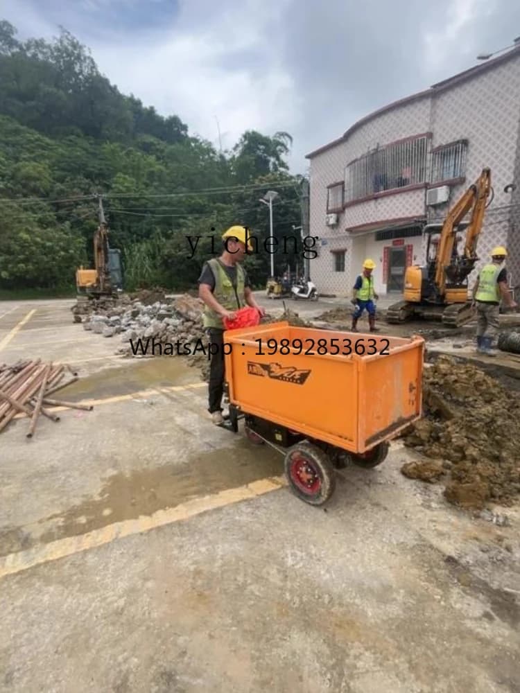 Electric Ash Bucket Cart Handcart Agricultural Vehicle Livestock Transport Cargo Handling Tool Cart Construction Site