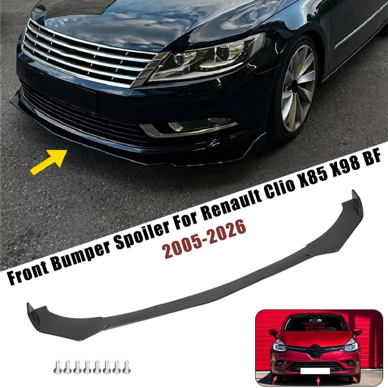 Sport Front Bumper Splitter Spoiler Lip For For Renault Clio X85 X98 BF 2005-2026 5Pcs Adjustable Sectional Car Tuning Body Kit