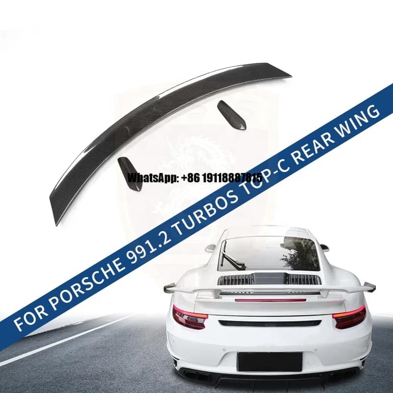 2016-2019 911 Rear Spoiler TC Style Carbon Fiber Wing Rear Trunk Spoilers for Porsche 911 991.2