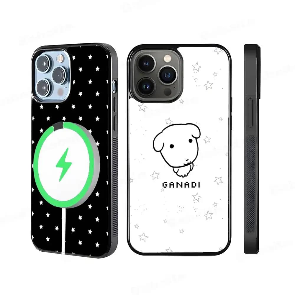 Cute GANADI Anime Magnetic Matte Phone Case For IPhone 16 17 15 14 13 12 11 For Magsafe Wireless Charge Cover