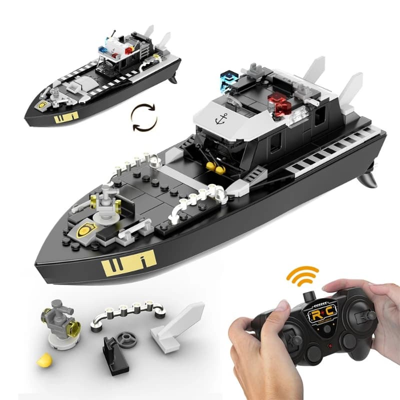 Kids bricks compatible with LEGO electric RC boat educational toys