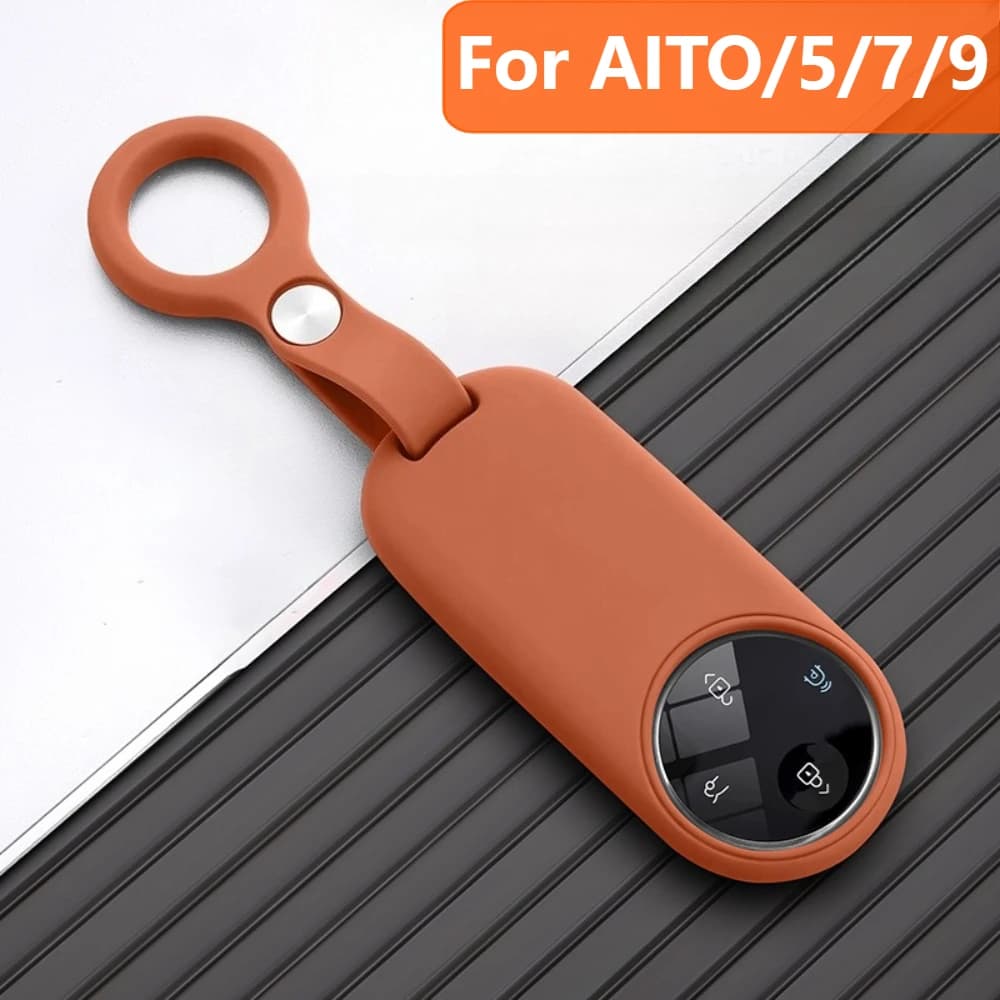 For AITO 5 7 9 Car Smart Key Cover Liquid Silicone Full Wrap Car Remote Protector Shell Automobile Interior Accessories